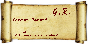 Ginter Renátó névjegykártya