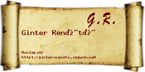 Ginter Renátó névjegykártya